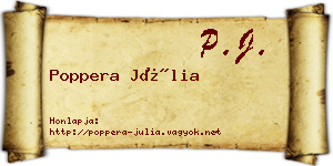 Poppera Júlia névjegykártya